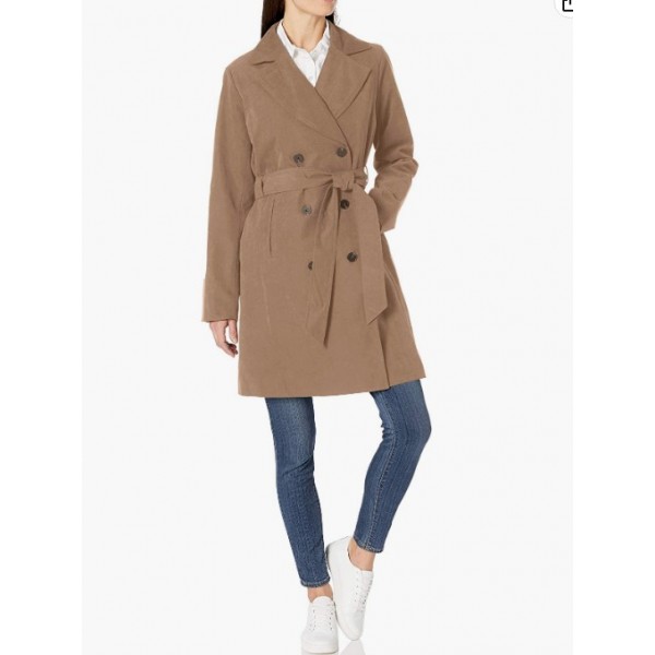Khaki Brown Women's Relaxed-Fit Water-Resistant Trench Coat