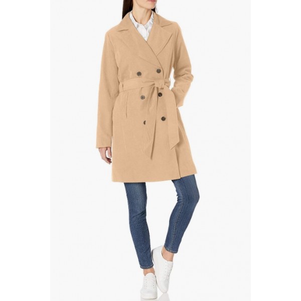 Taupe Women's Relaxed-Fit Water-Resistant Trench Coat